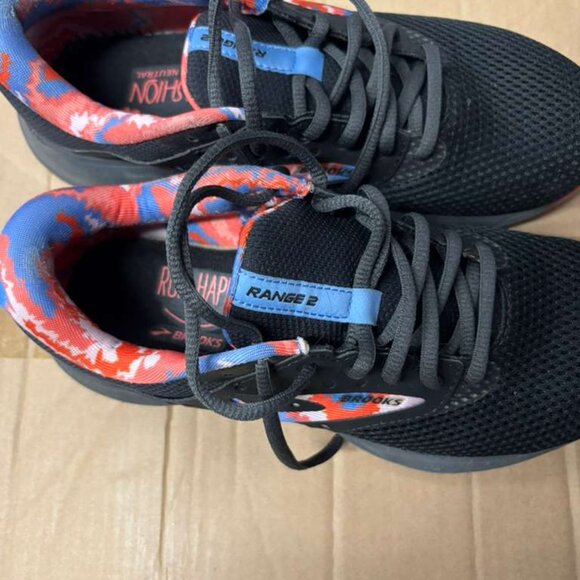 7.5 kids unisex brooks black blue orange running shoes - Picture 7 of 7